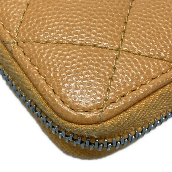 Auth CHANEL CHANEL19/Matelasse AP3716 Orange Grained Calfskin Coin Case - Picture 6 of 11